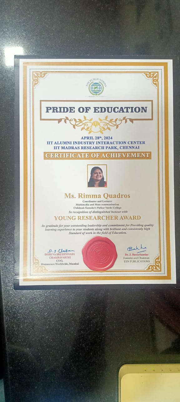 CHIEF CO-ORDINATOR - RIMMA QUADROS